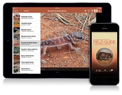 An iPad and iPhone showing the Field Guide to SA Fauna app on screen