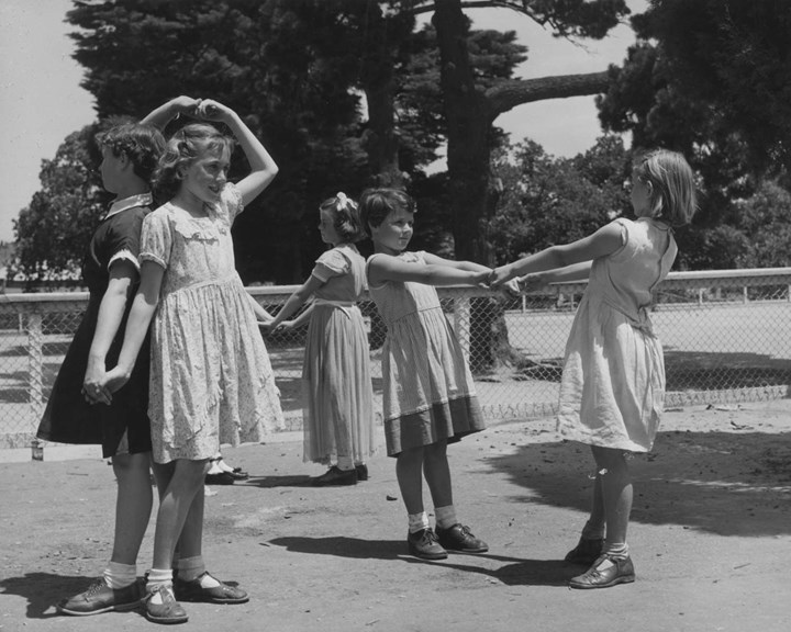 Schoolgirls in playground