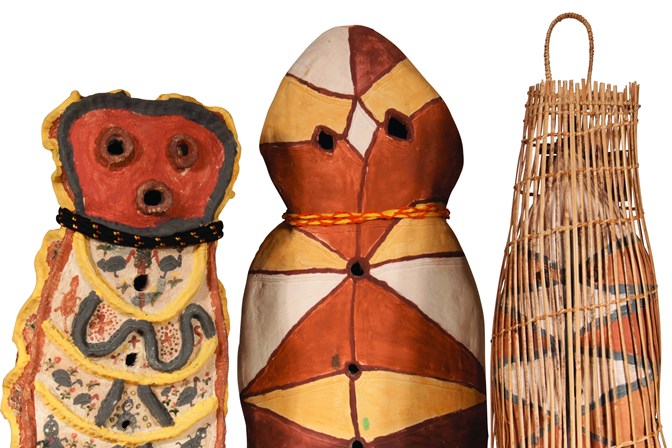 Group of 3 Bagu, various sizes by artists Emily Murray, Theresa Beeron, Ninney Murray. 