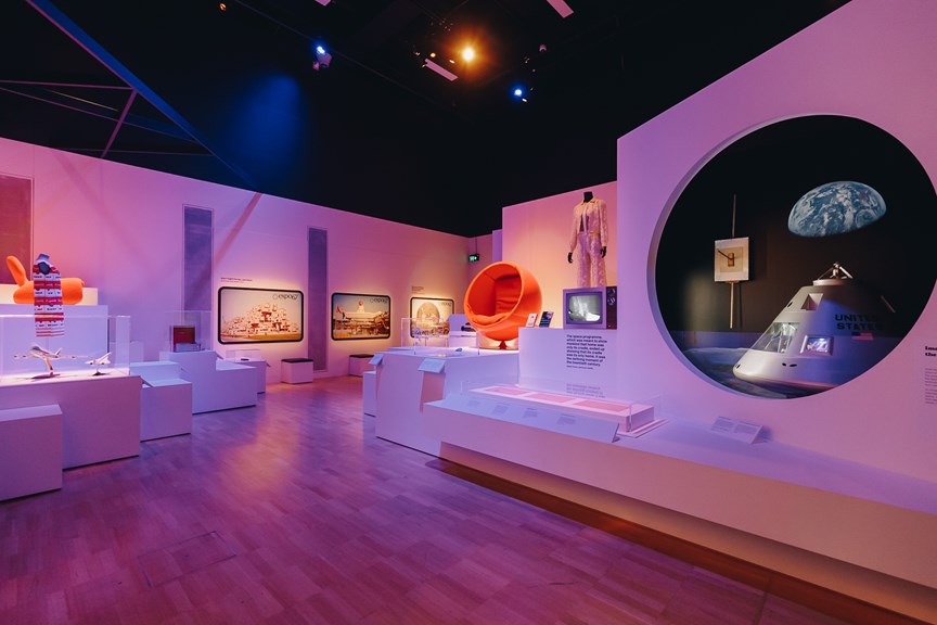 Exhibition with objects from the 60s on display