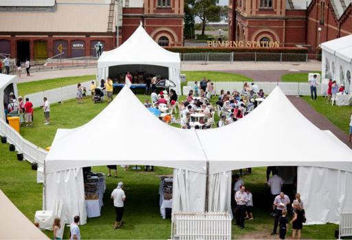 White marquee set up on a grassed area