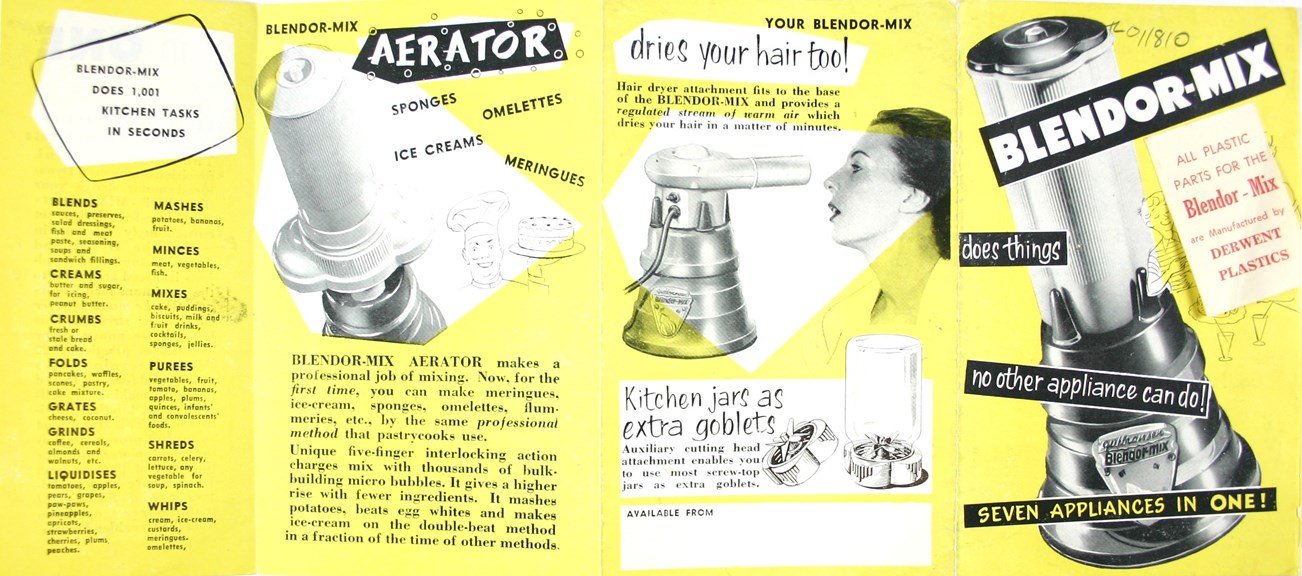 A brochure for Blendor-Mix with the tagline 'Seven appliances in one!'