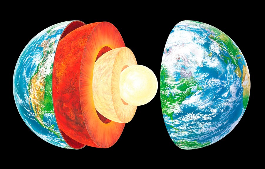 Illustration showing the Earth's internal structure