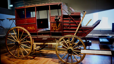 Melbourne Story Gallery featuring the Coach by Cobb & Co, 'Royal Mail', circa 1880.