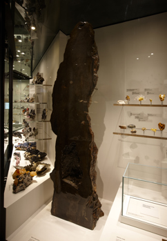 Showcase featuring black smoker in the Dynamic Earth exhibition