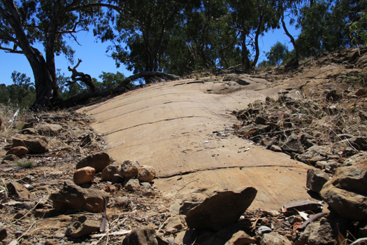 Striated pavement