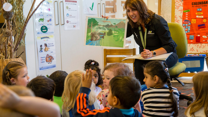  Outreach Program Presenter, presenting the fossil program to kindergarten children.