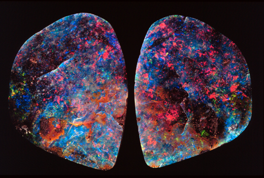 Opal, split pair, specimen