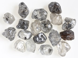 A variety of rough diamonds