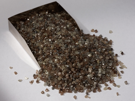 Hundreds of small rough diamonds