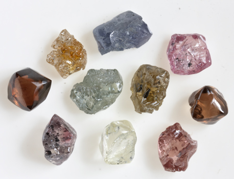 Ten colourful diamonds