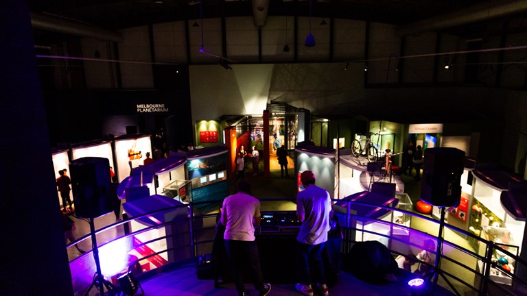 DJs playing in an exhibition