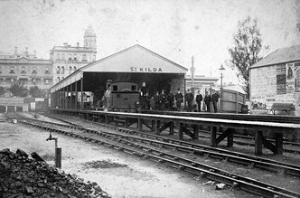 St Kilda Railway Station, circa 1885