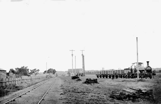 Unclassed steam locomotive no. 12, North Geelong, circa 1880-85