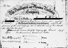 Deniliquin and Moama Railway Company shares, 2 April 1912