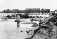 Train on rail bridge, Toolamba, 1893