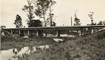 Bridge across the Tarra River on the Alberton to Won Wron line, 1921