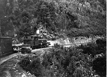Steam train travelling to Walhalla, 1919