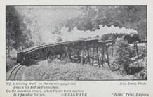 A steam locomotive hauling passenger carriages on Horseshoe Bend, Belgrave, 1906
