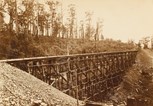 Rail bridge appearing completed on the Warragul to Noojee line, Neerim South, 1918