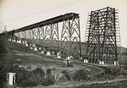 Construction of the Maribyrnong River Viaduct on the Albion to Broadmeadows line, Keilor East, 1928