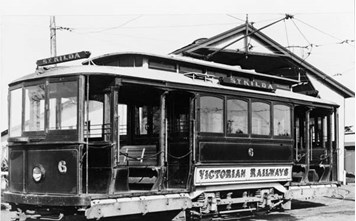Victorian Railways electric tram no. 6, St Kilda