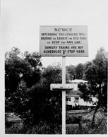 Information sign, railmotor stopping place, 24 November 1964