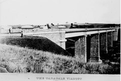 B class steam locomotive crossing the Taradale Viaduct