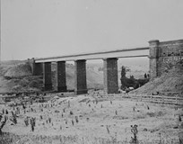 The Taradale Viaduct over Back Creek on the Melbourne to Bendigo line, Taradale, Central Highlands, built 1860-62, circa 1894