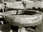 Detail of a timber kerb being prepared for Pier no. 2 of the Mitchell River Bridge on the Bairnsdale to Orbost line, circa 1914