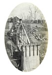 Bridge over the Nicholson River, Bairnsdale to Orbost line. Pile driving for Piers no. 1 and 2, circa 1915