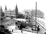 Flinders Street Viaduct duplication and electrification, circa 1915