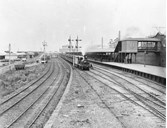 South suburban locomotive, Princes Bridge Station, circa 1885