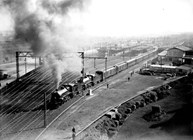 A2 class steam locomotive hauling royal train, Spencer Street Station, 1927