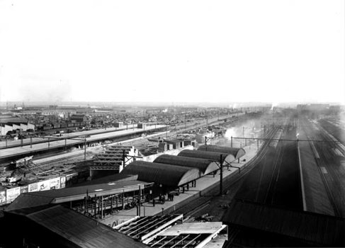 Spencer Street Station viewed from the Victorian Railways office