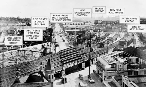 Swan Street Bridge and Richmond Railway Station Project, 1954
