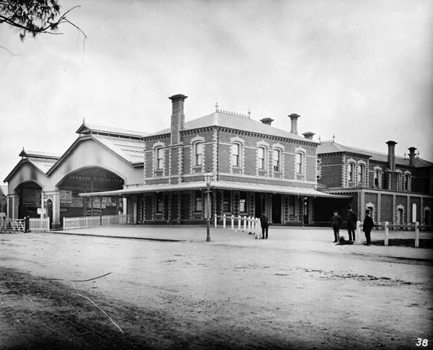 Geelong Railway Station, circa 1875