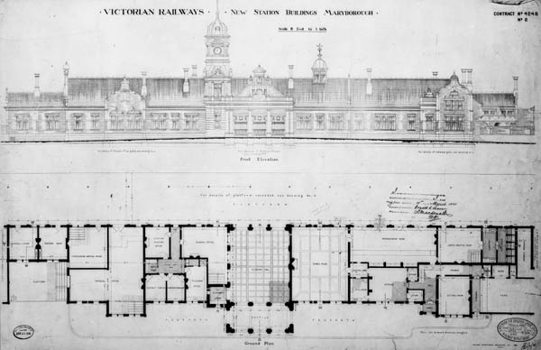 Architectural plans, Maryborough Railway Station, 1859