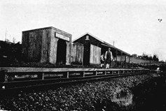 Passengers at Nobelius Railway Station, circa 1920