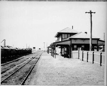 Cressy Railway Station building, platform and signal box from track side