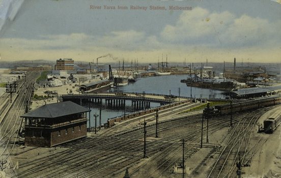 The Yarra River from Flinders Street Railway Station, Melbourne, circa 1913