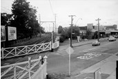 Rail crossing with gates, Cheltenham