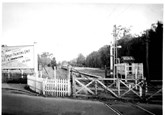 Gates and home signal, Barker Railway Station, 18 March 1959