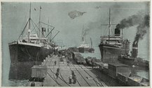 Mail Day at Railway Pier, Port Melbourne, circa 1900