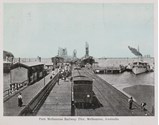 Passenger train at platform, Railway Pier (Station Pier), Port Melbourne, 5 February 1908