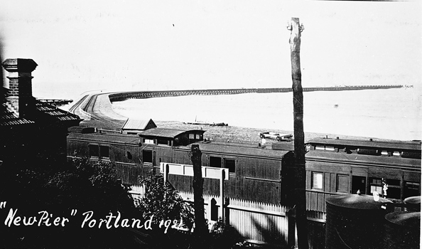 Railway station and pier, Portland, 1921