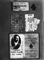 Various types of rail tickets