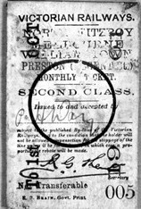 Second class monthly ticket for North Fitzroy