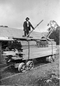 Loading timber, Colac, circa 1925