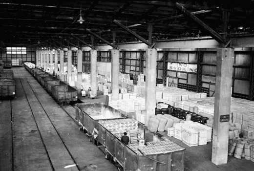 Montague goods shed area, 1968